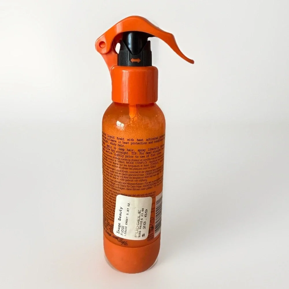 Fudge Liquid Erekt Medium‎ Hold 6 Heat Protective Straightening Spray 5.07 Oz